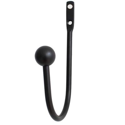 DSstyles 1Pair Hanging Hook,U Shape Hanging Hook with Round Head for Wall Curtain Rods Accessoires Black