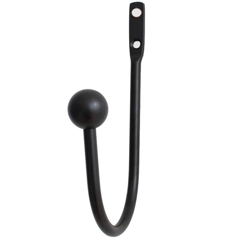 DSstyles 1Pair Hanging Hook,U Shape Hanging Hook with Round Head for Wall Curtain Rods Accessoires Black