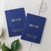 Custom Vow Book Wedding Vows Personalized Renewal His Her Bride Groom Notebooks Navy Gold - Set of 2 Books view 1