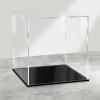 LANSCOERY Acrylic Display Case, 4.7 x 4.7 x 4.7 in Clear Display Box with 2mm Panels, Black Base, LED String Light Accessory for Small Collectibles and Mini Figures view 1