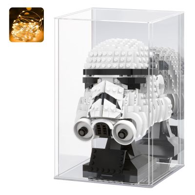 LASOA Acrylic Display Case for Collectibles Clear Display Box with Mirrored Back and Base, Self-Assembly Showcase for Figurines, Models, and Memorabilia, 6x6x10inch