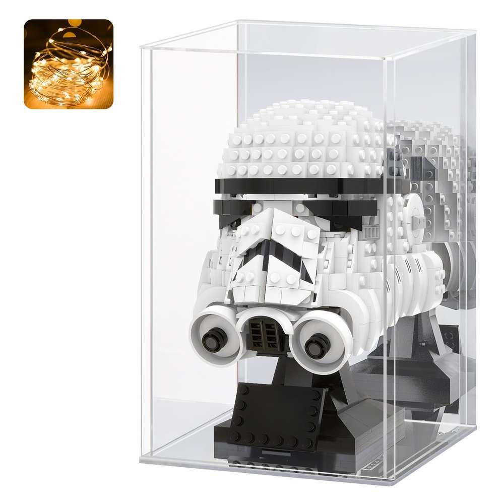 LASOA Acrylic Display Case for Collectibles Clear Display Box with Mirrored Back and Base, Self-Assembly Showcase for Figurines, Models, and Memorabilia, 6x6x10inch