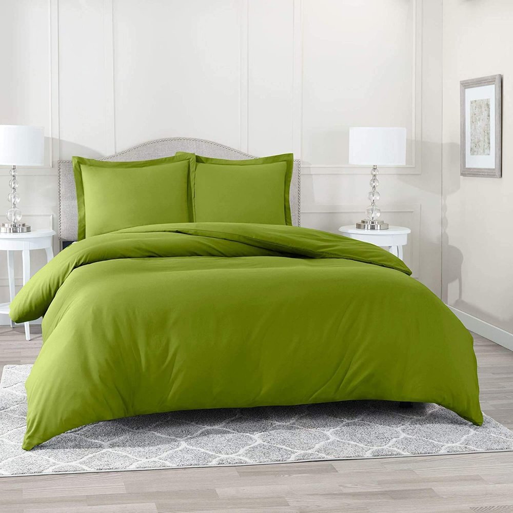 1500 Thread Count Egyptian Cotton Ultra Soft & Durable 1-PC Duvet Cover (with Zipper Closure & Use Corner Ties) Solid (King/Cal-King, Sage Green)