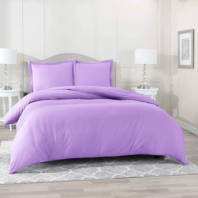 1500 Thread Count Egyptian Cotton Ultra Soft & Durable 1-PC Duvet Cover (with Zipper Closure & Use Corner Ties) Solid (Super King, Lavender)