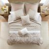 510 DESIGN Luxe Quilted Comforter Set Modern Transitional Design, All Season Down Alternative Warm Bedding Matching Shams, Bedskirt, Decorative Pillow, King, Shawnee Scrollwork Blush view 2