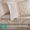 510 DESIGN Luxe Quilted Comforter Set Modern Transitional Design, All Season Down Alternative Warm Bedding Matching Shams, Bedskirt, Decorative Pillow, King, Shawnee Scrollwork Blush view 4