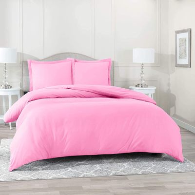 1500 Thread Count Egyptian Cotton Ultra Soft & Durable 1-PC Duvet Cover (with Zipper Closure & Use Corner Ties) Solid (Twin/Twin XL, Light Pink)