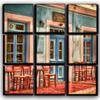 Big 9 Piece A Caf in Greece Wall Art Decor Picture Painting Poster Print on Canvas Panels Pieces - Cityscape Theme Wall Decoration Set - High Noon Wall Picture for Living Room 30 by 30 in view 1
