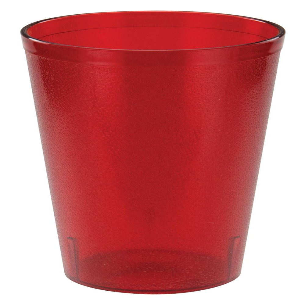 Winco Heavy-Duty Plastic Restaurant Tumblers, 24 Ounce, Red (12 Pack)