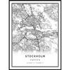 Stockholm map poster print | Modern black and white wall art | Scandinavian home decor | Sweden City prints artwork | Fine art posters 20x30 view 1