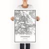 Stockholm map poster print | Modern black and white wall art | Scandinavian home decor | Sweden City prints artwork | Fine art posters 20x30 view 2
