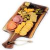 Acacia Charcuterie Board with Natural Live Edge & Handle - Wood Cheese Board - Decorative Wooden Serving & Cutting Board - Housewarming, Mothers Day, New Home & Wedding Gifts (18 x 8) view 1
