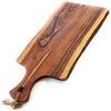 Acacia Charcuterie Board with Natural Live Edge & Handle - Wood Cheese Board - Decorative Wooden Serving & Cutting Board - Housewarming, Mothers Day, New Home & Wedding Gifts (18 x 8) view 3