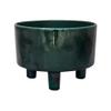 Ivyline Pisa Premium Glaze Bowl Ceramic Planter on Legs - Emerald - Premium Quality, UV Stable & Waterproof Indoor Decorative Flower Pot - H14cmxD19cm view 2