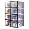 OnDisplay Clik Stackable Interlocking Shoe Box System (Medium Clear/Black, Set of 8) view 1