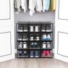 OnDisplay Clik Stackable Interlocking Shoe Box System (Medium Clear/Black, Set of 8) view 4
