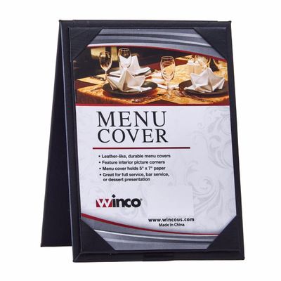 Winco Two View Table Tent for 5 X 7 Inserts, Black