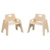 ECR4Kids Stackable Wooden Toddler Chair, 10in, Kids Furniture, Natural, 2-Pack view 1