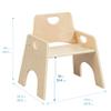 ECR4Kids Stackable Wooden Toddler Chair, 10in, Kids Furniture, Natural, 2-Pack view 3