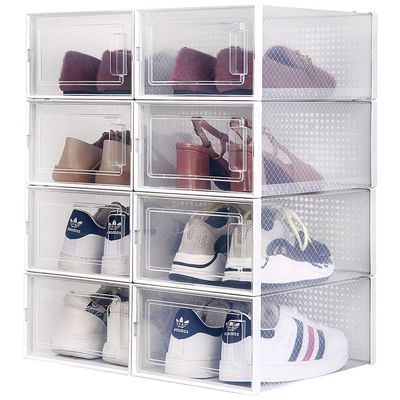 OnDisplay Clik Stackable Interlocking Shoe Box System (Standard Clear/White, Set of 8)
