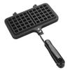 Fdit Non-Stick Waffle Maker Pan, Dual Sided, Aluminum Alloy, Gas Stove, Black, 13.19x8.46 Inch, Long Handle view 1