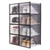 OnDisplay Clik Stackable Interlocking Shoe Box System (Large Clear/Black, Set of 8) view 1