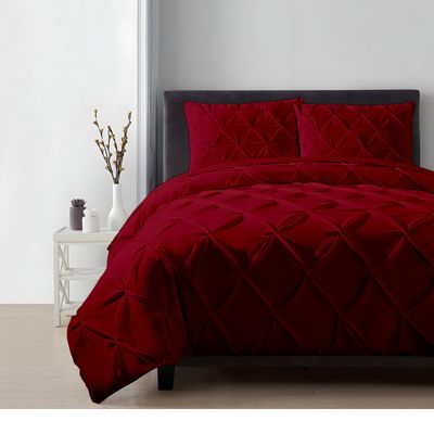 100% Organic Cotton Duvet Cover Set, 1 Duvet Cover and 2 Pillowcases, Buttery Soft, Cooling, Eco Friendly, Breathable, 800 Thread Count, Durable pintuck Comforter cover (Burgundy, California King)