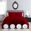 100% Organic Cotton Duvet Cover Set, 1 Duvet Cover and 2 Pillowcases, Buttery Soft, Cooling, Eco Friendly, Breathable, 800 Thread Count, Durable pintuck Comforter cover (Burgundy, California King) view 2