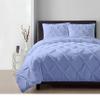 800 Thread Count Pinch Pleated Duvet Cover Set 100% Organic Cotton Soft & Cozy with Zipper Closure & Corner Ties Pintuck Tufted Pattern 1 Duvet Cover 2 Pillow Shams (Light Blue, Queen/Full) view 1