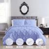 800 Thread Count Pinch Pleated Duvet Cover Set 100% Organic Cotton Soft & Cozy with Zipper Closure & Corner Ties Pintuck Tufted Pattern 1 Duvet Cover 2 Pillow Shams (Light Blue, Queen/Full) view 2