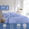 800 Thread Count Pinch Pleated Duvet Cover Set 100% Organic Cotton Soft & Cozy with Zipper Closure & Corner Ties Pintuck Tufted Pattern 1 Duvet Cover 2 Pillow Shams (Light Blue, Queen/Full) view 3