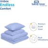800 Thread Count Pinch Pleated Duvet Cover Set 100% Organic Cotton Soft & Cozy with Zipper Closure & Corner Ties Pintuck Tufted Pattern 1 Duvet Cover 2 Pillow Shams (Light Blue, Queen/Full) view 4