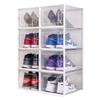 OnDisplay Clik Stackable Interlocking Shoe Box System (Medium Clear/White, Set of 8) view 1