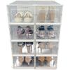 OnDisplay Clik Stackable Interlocking Shoe Box System (Medium Clear/White, Set of 8) view 3