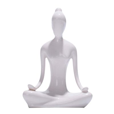 ECYC Yoga Ceramic Figurine Originality Home Decoration Table Furnishing, Yoga Instructor Gifts Yoga Studio Ornament Arts and Crafts, White (Type E)