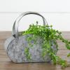 Factory Direct Craft Rustic Galvanized Metal Planter - Tin Bucket with Handles for Vase or Holiday and Seasonal Decorating and Displaying (Size: 7-1/2" H x 2-1/4" W) view 2