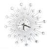 11.81 inch 3D Crystal Wall Clock Sparkling Bling -Studded Silver Wall Clock Modern Fashion Round Design Metal Digital Needle Wall Decor for Kitchen Living Room Bedroom view 1