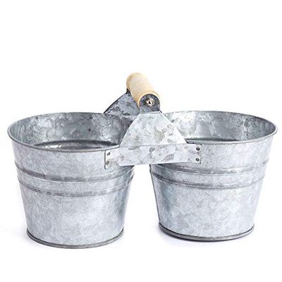 Factory Direct Craft Galvanized Metal Twin Cans with Handles | 1 Piece for Crafting, Decorating and Displaying