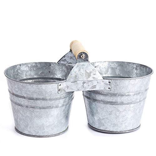 Factory Direct Craft Galvanized Metal Twin Cans with Handles | 1 Piece for Crafting, Decorating and Displaying