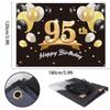 PAKBOOM Happy 95th Birthday Banner Backdrop - 95 Birthday Party Decorations Supplies for Men - Black Gold 4 x 6ft view 2