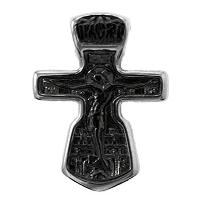 BeautifulGreekStatues Orthodox Cross Russian Greek Crucifix Jesus Christ Cross Pendant Sterling Silver 925 1.10"