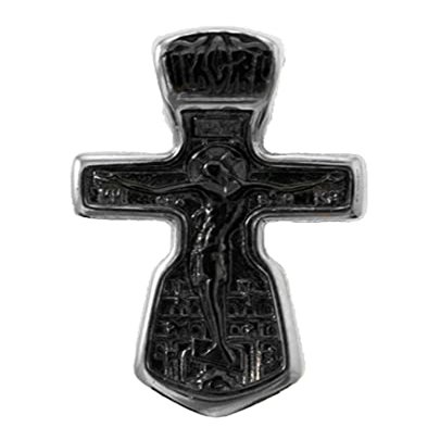 BeautifulGreekStatues Orthodox Cross Russian Greek Crucifix Jesus Christ Cross Pendant Sterling Silver 925 1.10"