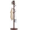 COAT RACK Solid Wood Multiple Tree Hooks Stable Base Hallway Entrance Hanger Clothes Bag Hat Storage Rack (Color : Brown) view 1