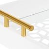 Kate and Laurel Caspen Rectangle Cut Out Pattern Decorative Tray with Gold Metal Handles, 16.5" x12.25", White and Gold view 3