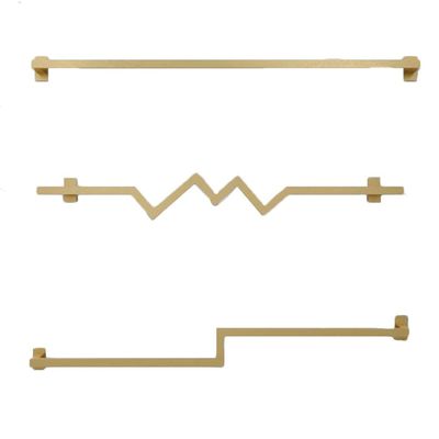 Wall-Mounted Metal Hanger Clothes Hat Bag Z-Shaped Wave-Breaking Pole Living Room Bedroom Balcony Clothing Store Clothes Rack Wall Decoration (Color : Gold, Size : 100cm)