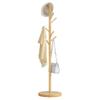 COAT RACK Solid Wood Multiple Tree Hooks Stable Base Hallway Entrance Hanger Clothes Bag Hat Storage Rack (Color : Beige) view 1