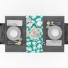 Linen Burlap Table Runner Happy Easter Day Table Runners 16x72 inches Washable Fabric Tablerunner Table Top Decoration Tapestry for Indoor Outdoor Events - Easter Eggs Spring Festival Teal White view 3