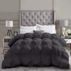 All-Season Luxury - Pintuck Style 100% Organic Cotton King Size 102 x 90 Inches 3-Piece Pinch Pleat Comforter with 4 Corner Tabs, 500 GSM - Machine Washable (Dark Gray Solid) view 1