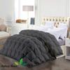 All-Season Luxury - Pintuck Style 100% Organic Cotton King Size 102 x 90 Inches 3-Piece Pinch Pleat Comforter with 4 Corner Tabs, 500 GSM - Machine Washable (Dark Gray Solid) view 2