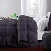 All-Season Luxury - Pintuck Style 100% Organic Cotton King Size 102 x 90 Inches 3-Piece Pinch Pleat Comforter with 4 Corner Tabs, 500 GSM - Machine Washable (Dark Gray Solid) view 3